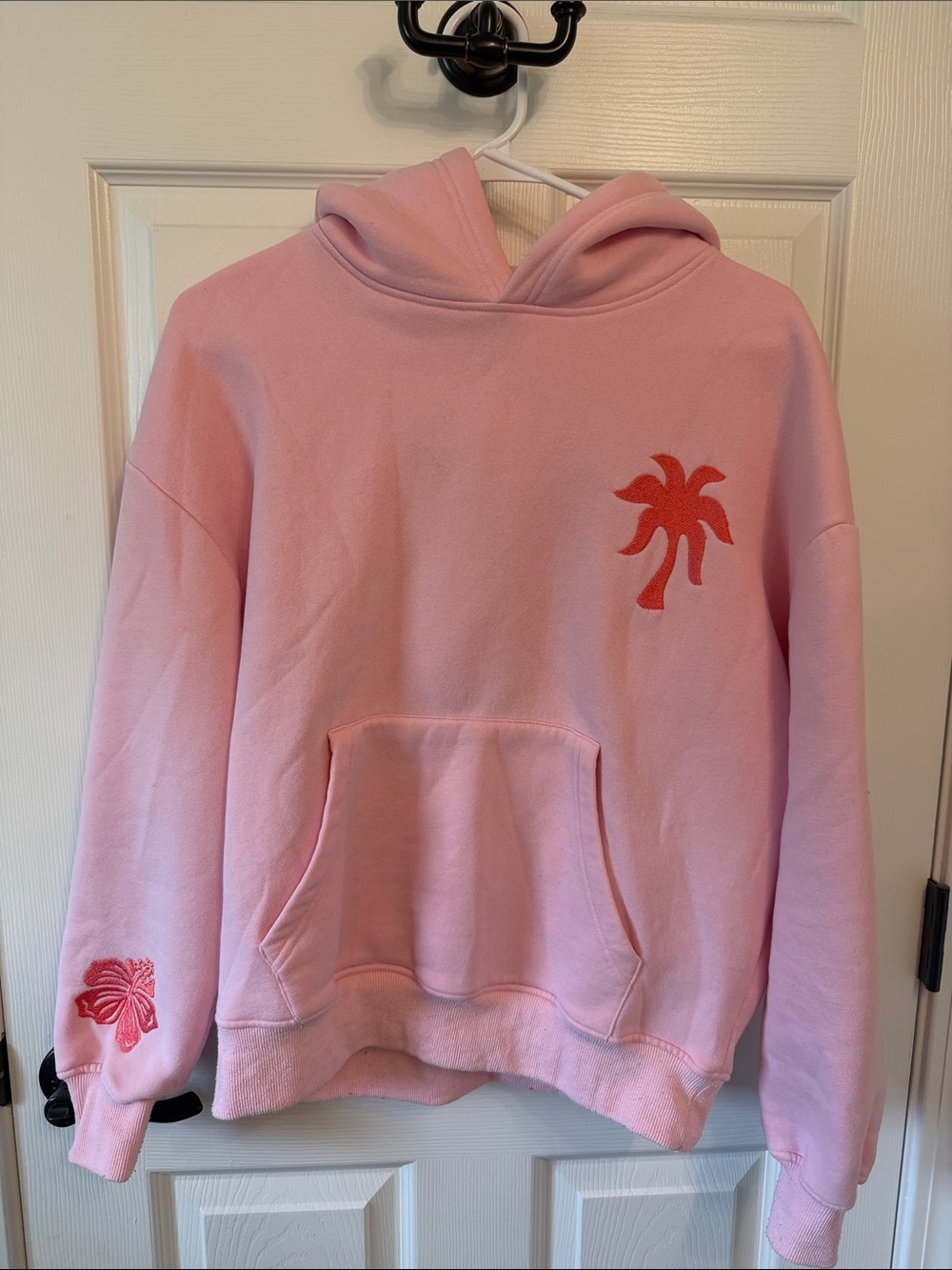 Pink Palm Puff “Everything Comes in Waves” hoodie. Pink. Size XS. Fair condition